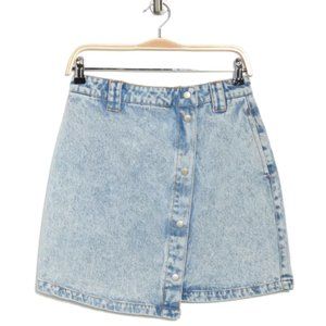 Ena Pelly Ally Asymmetrical Denim Mini Skirt